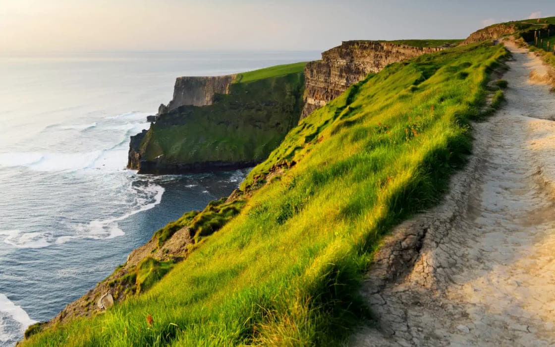 The coastal cliff path between Doolin and the Cliffs of Moher