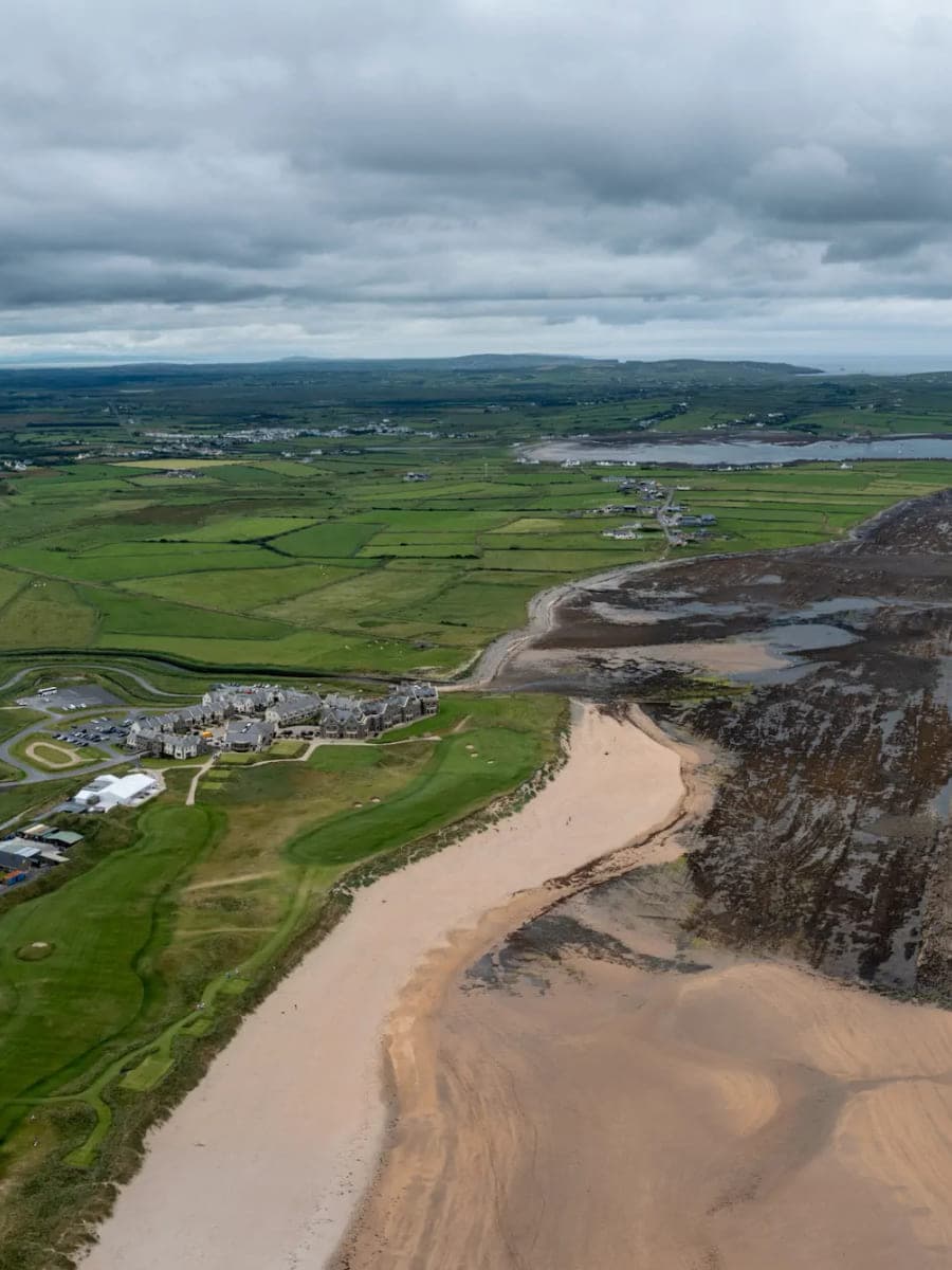 Doonbeg beach and the west Clare coast from the air