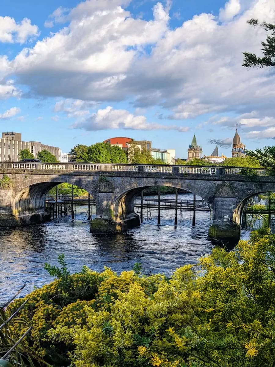 Galway Cathedral and the bridge over the River Corrib in Galway city