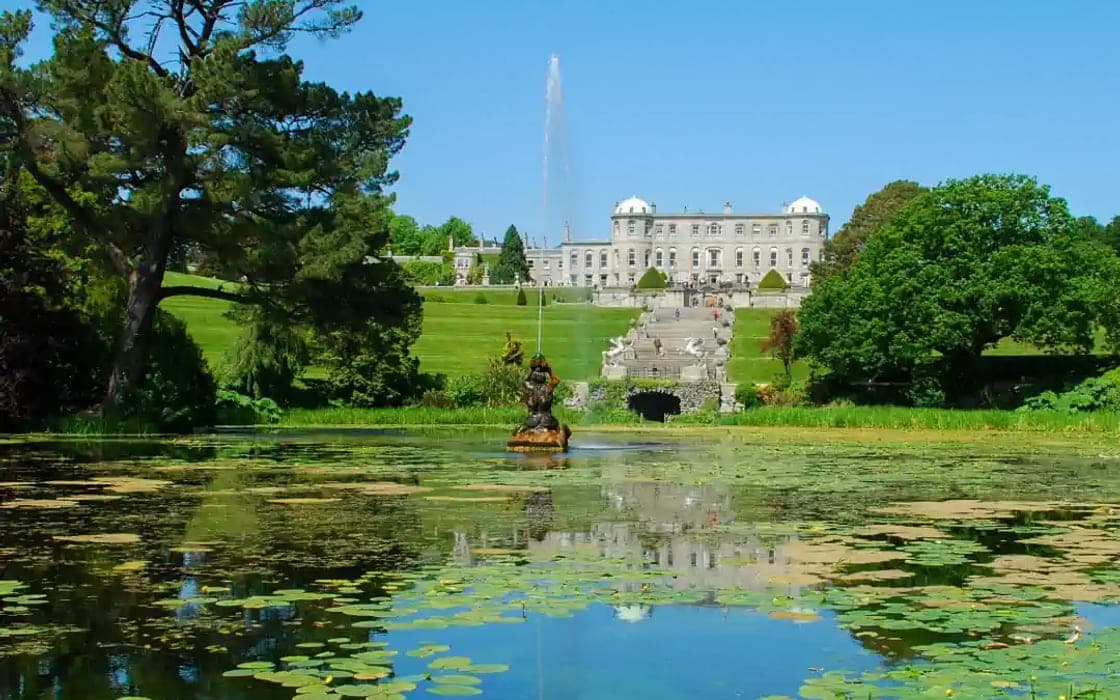 Powerscourt House and its lake in the Wicklow Mountains